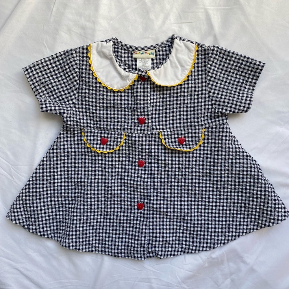Vintage 24m Gingham Dress w/ Ric Rac Trim